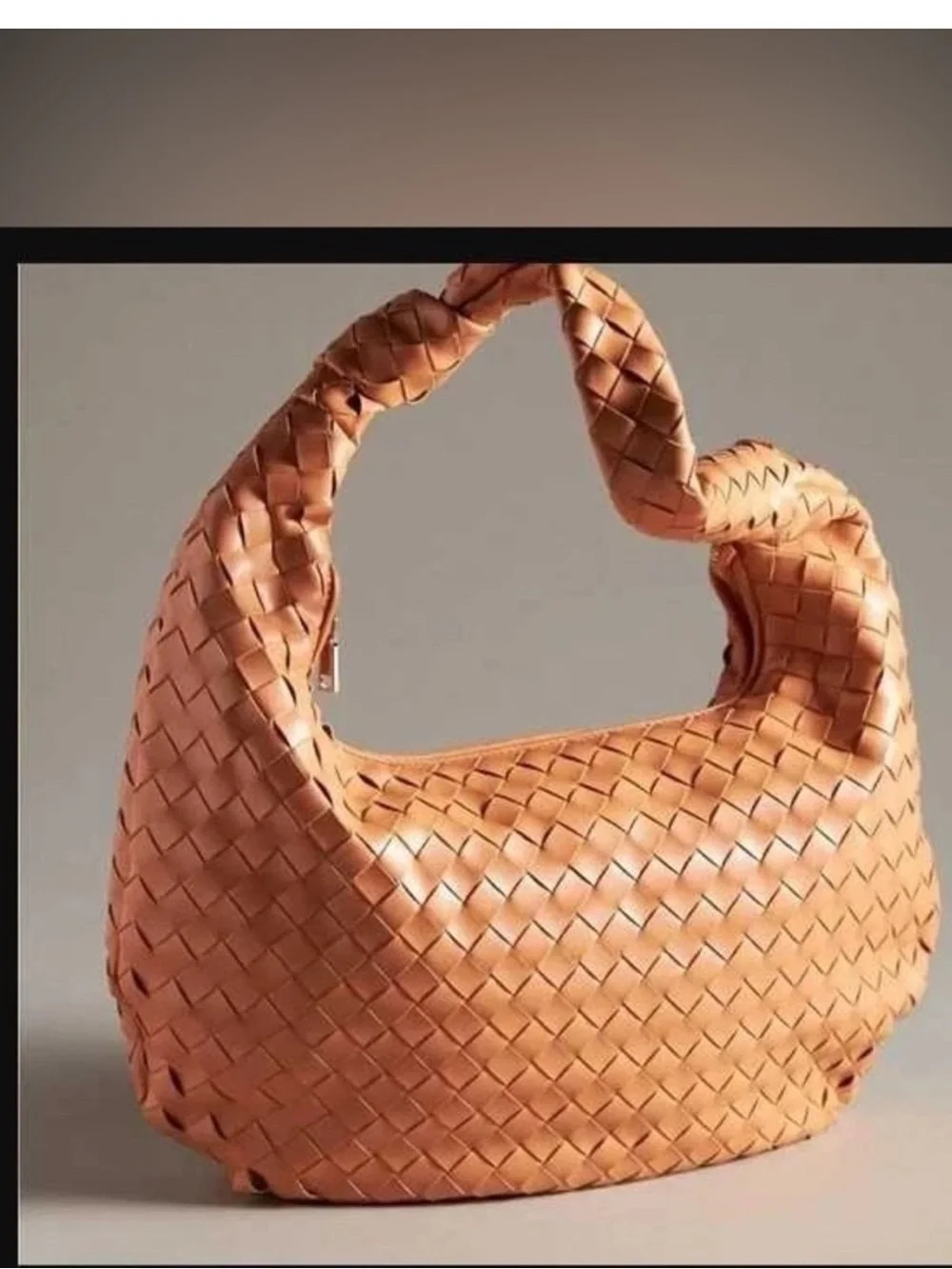 NWT Anthropologie Melie Bianco Brigitte Oversized Woven Hobo Bag Peach